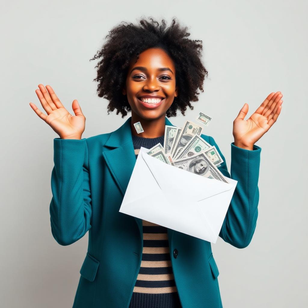 Smiling member with cash